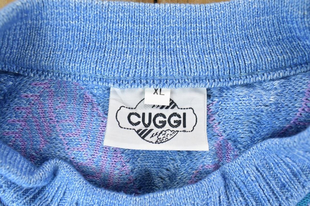 Vintage 1990s Coogi Cuggi 100% Cotton Abstract Pattern Crewneck Sweater Made In Australia 3D knit