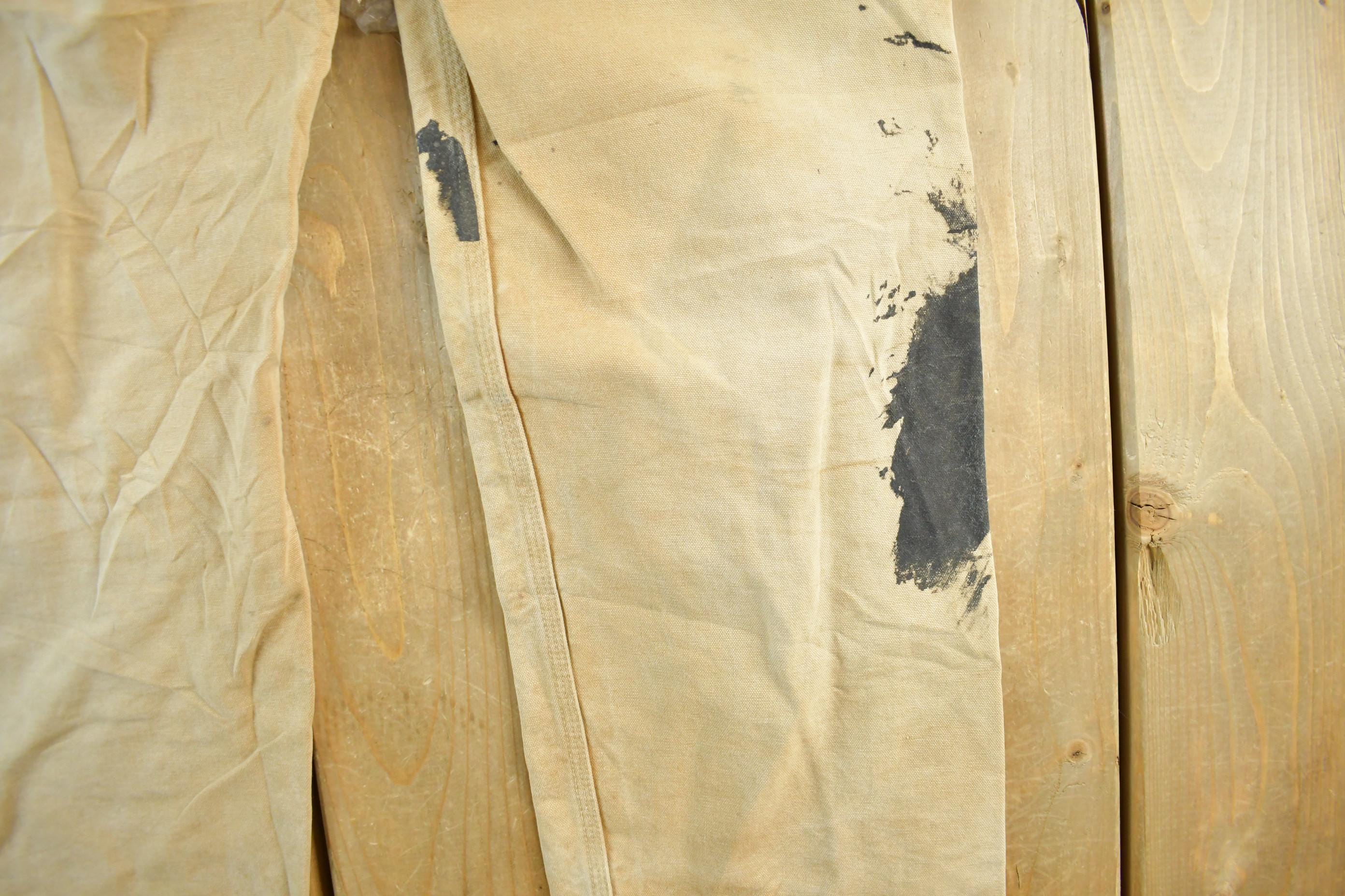 Vintage 1990s Carhartt Paint Distressed Double Knee Denim Work Jeans Adult 34 x 29