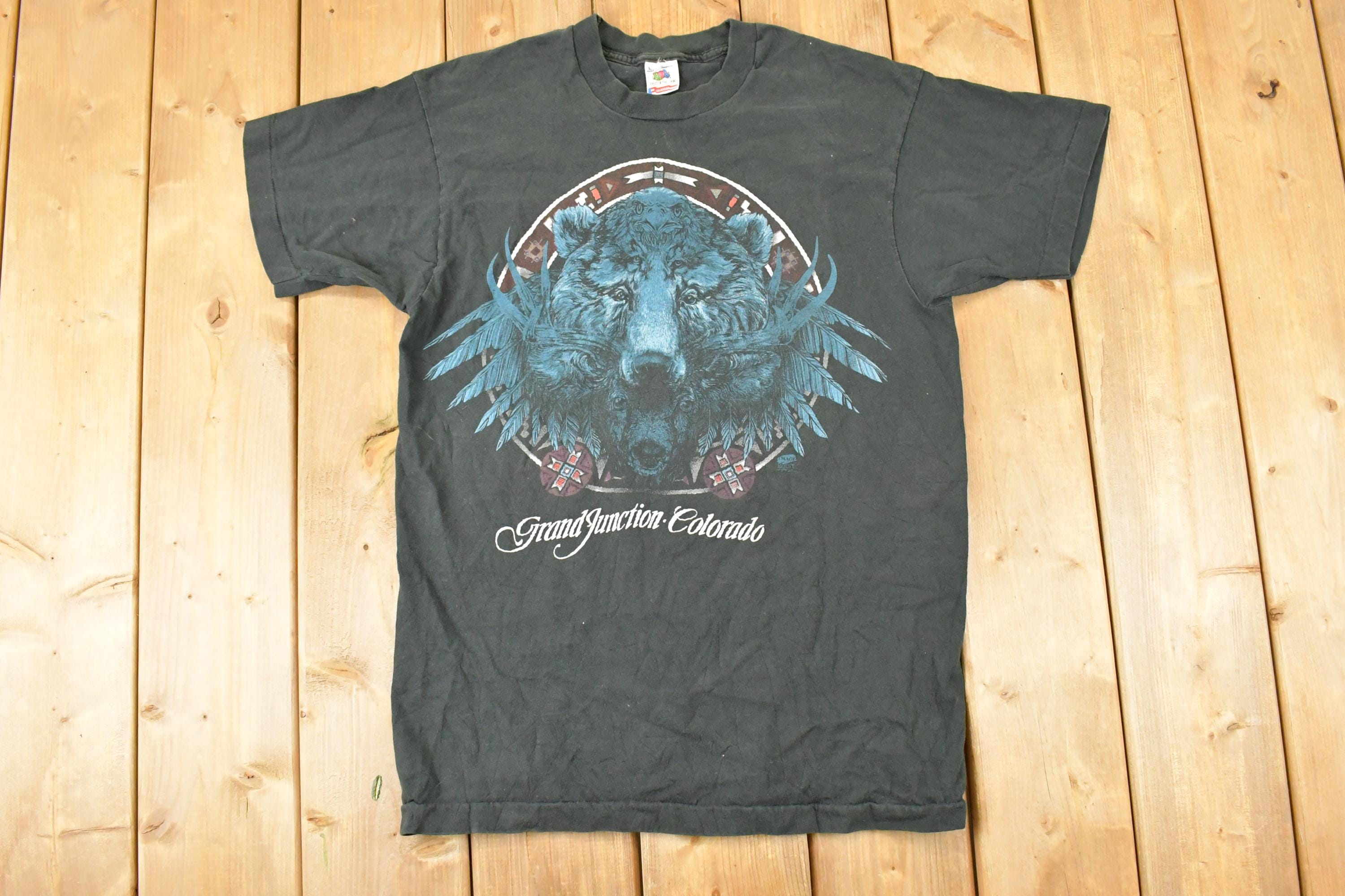 Vintage 1990s Colorado Grand Junction Animal Face Outdoorsman T-Shirt Men's M