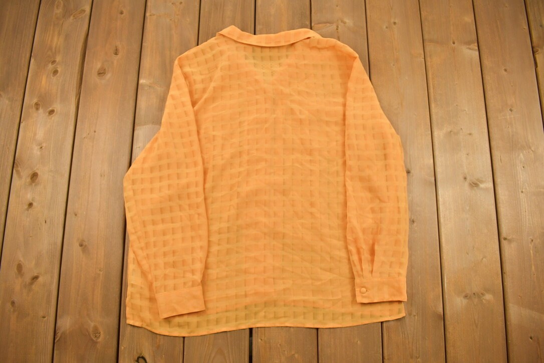 Vintage 1990s Orange Checkered Button Up Shirt