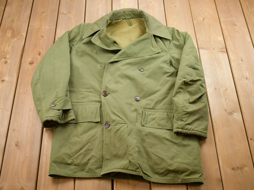 Vintage 1960s Military Double Breasted Overcoat