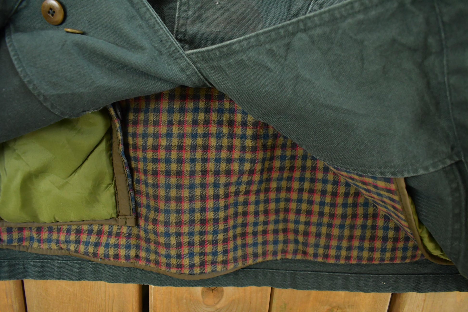 Vintage 1990s L.L. Bean Plaid Lined Barn Chore Jacket Men's XL