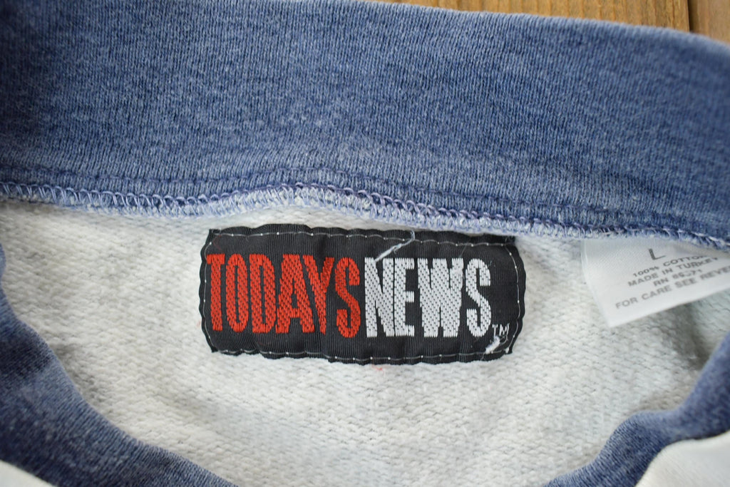 Vintage 1990s Todays News Abstract Double Collar Crewneck Sweatshirt