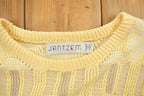 Vintage 1990s Pale Yellow Jantzen Knit Sweater / Vintage 90s Crewneck / Made in USA / Casual Winter Wear / Pullover Sweatshirt