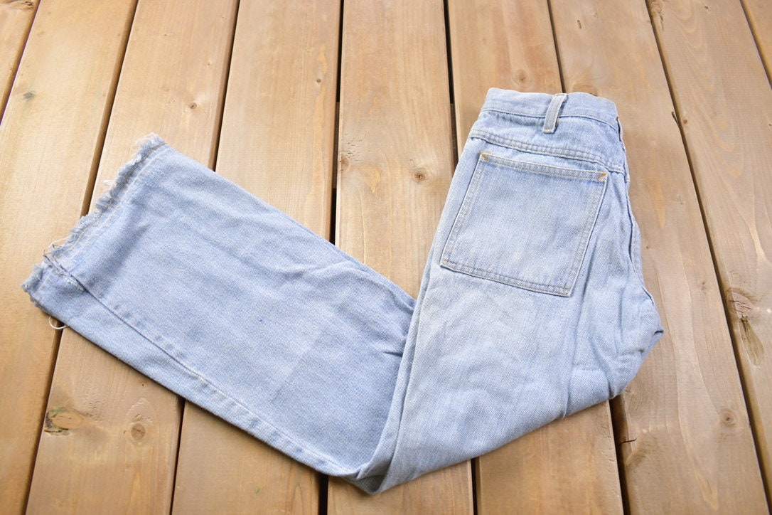 Vintage 1970s Light Wash Bootcut Jeans Size 26 x 27.5