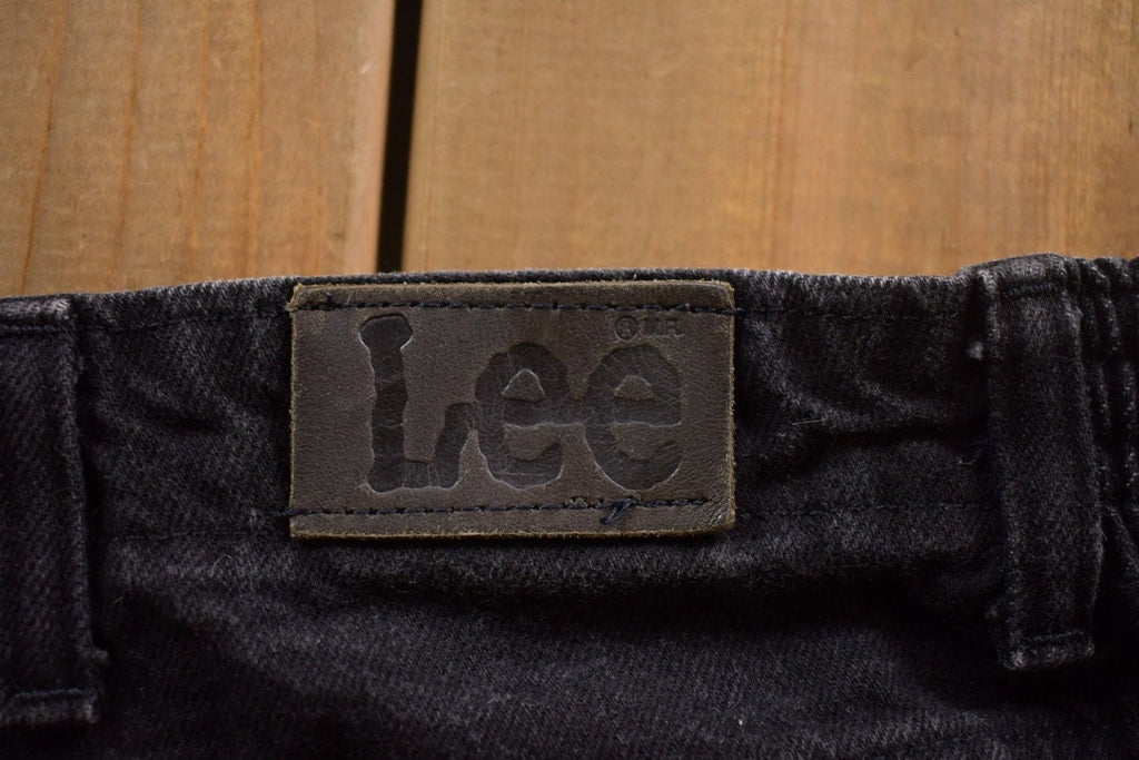 Vintage 1990s Lee Black Denim Straight Leg Jeans Size 30 x 26.5
