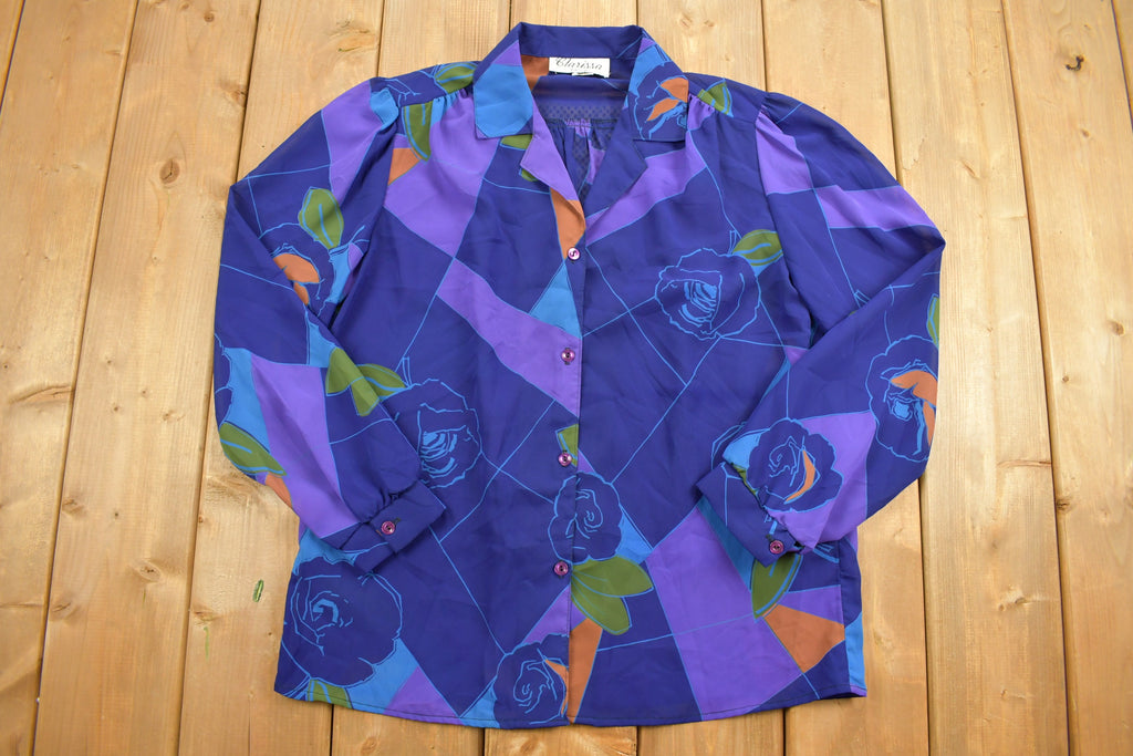 Vintage 1990s Clasissa New York Women's Button Up Shirt