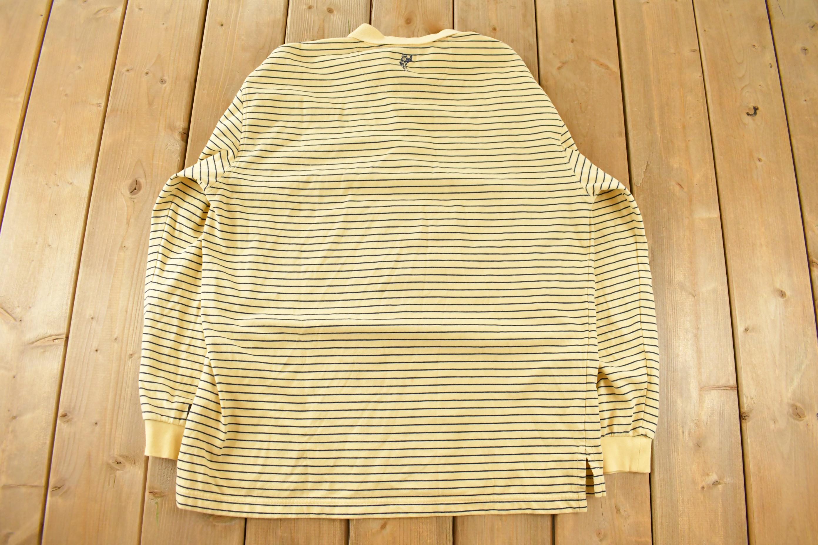 Vintage 1990s Ashworth Striped Rugby Shirt Men's Large