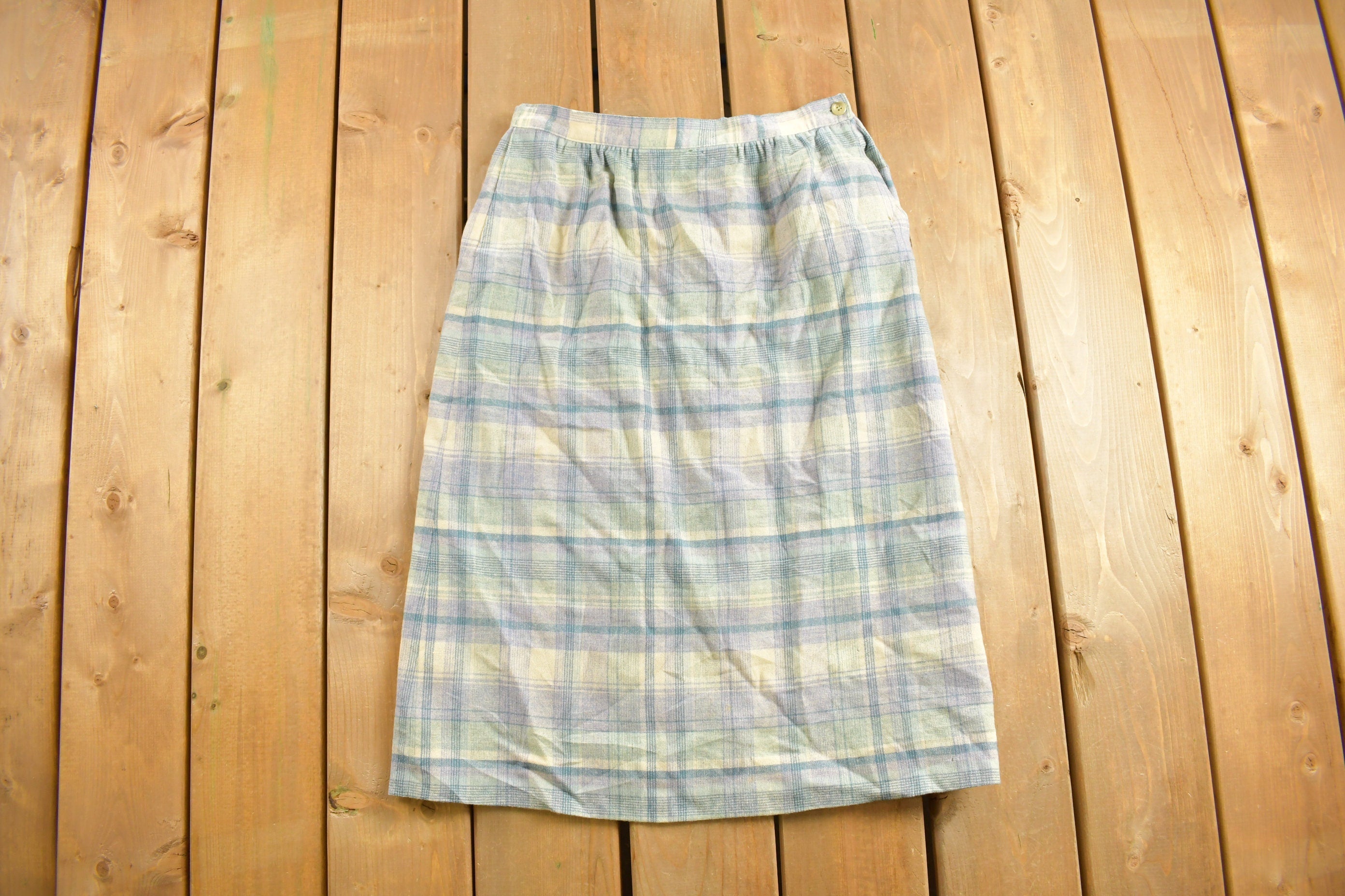 Vintage 1970s Pendleton Plaid Skirt Size 29 x 27