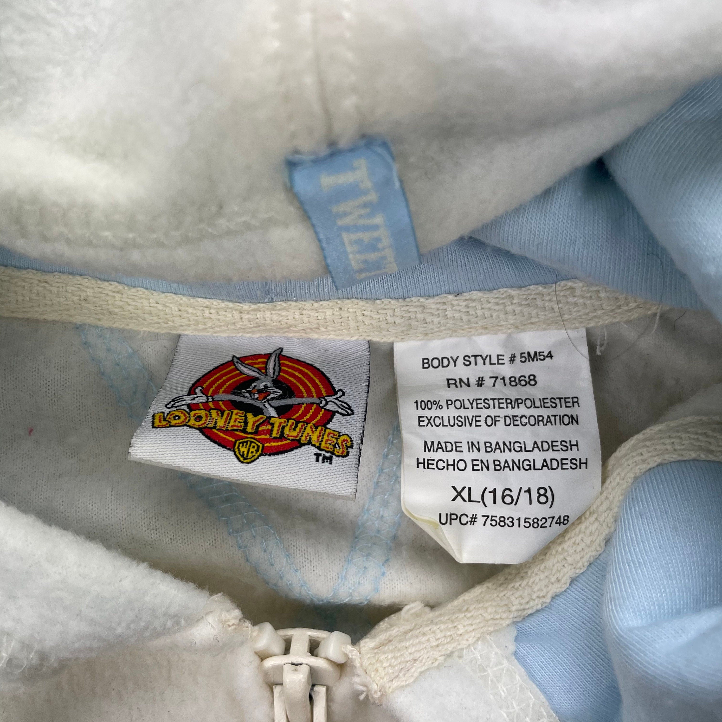 Vintage 1990s Tweety Bird Looney Tunes Full Zip Hoodie  Warner Bros  Vintage Sweatshirt  American Sportswear  Vintage Cartoons