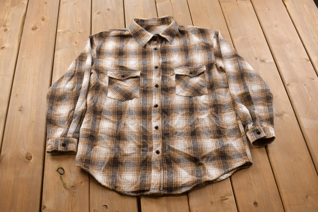 Vintage 1990s Plaid Flannel Button Up Shirt