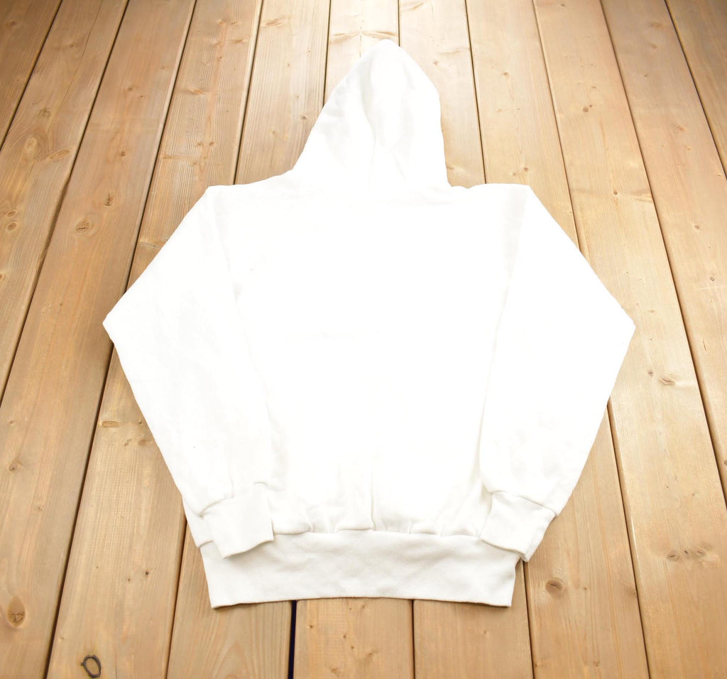 Vintage 1990s Plain White Hanes Hoodie Made In USA