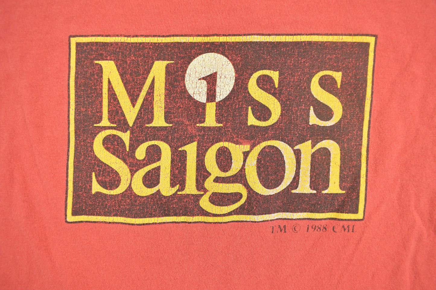 Vintage 1980s Miss Saigon Broadway Souvenir T Shirt / Streetwear / Single Stitch / Vacation Tee / Travel T Shirt / Musical