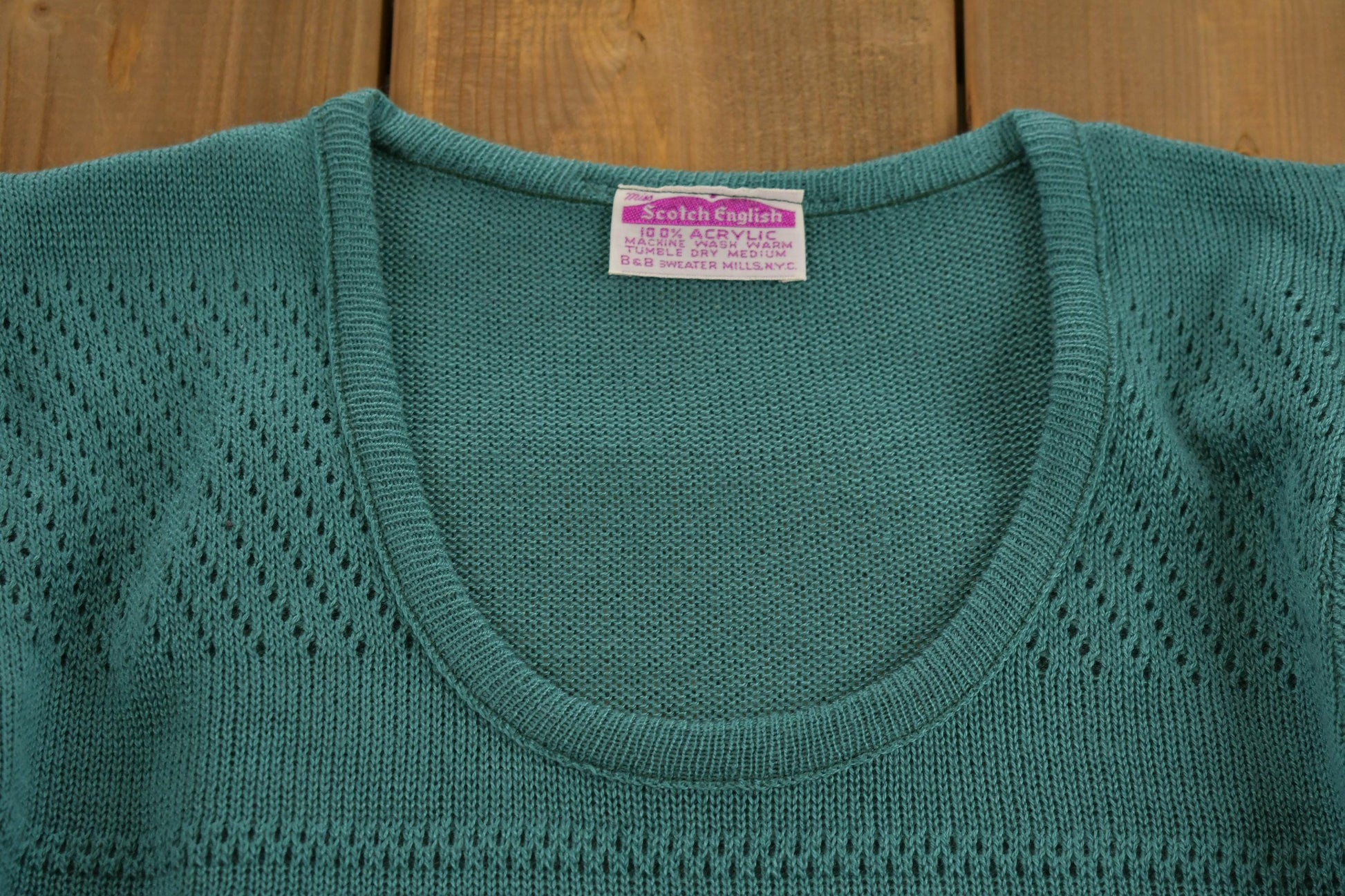 Vintage 1970s Scotch English Scoop Neck Knit Shirt