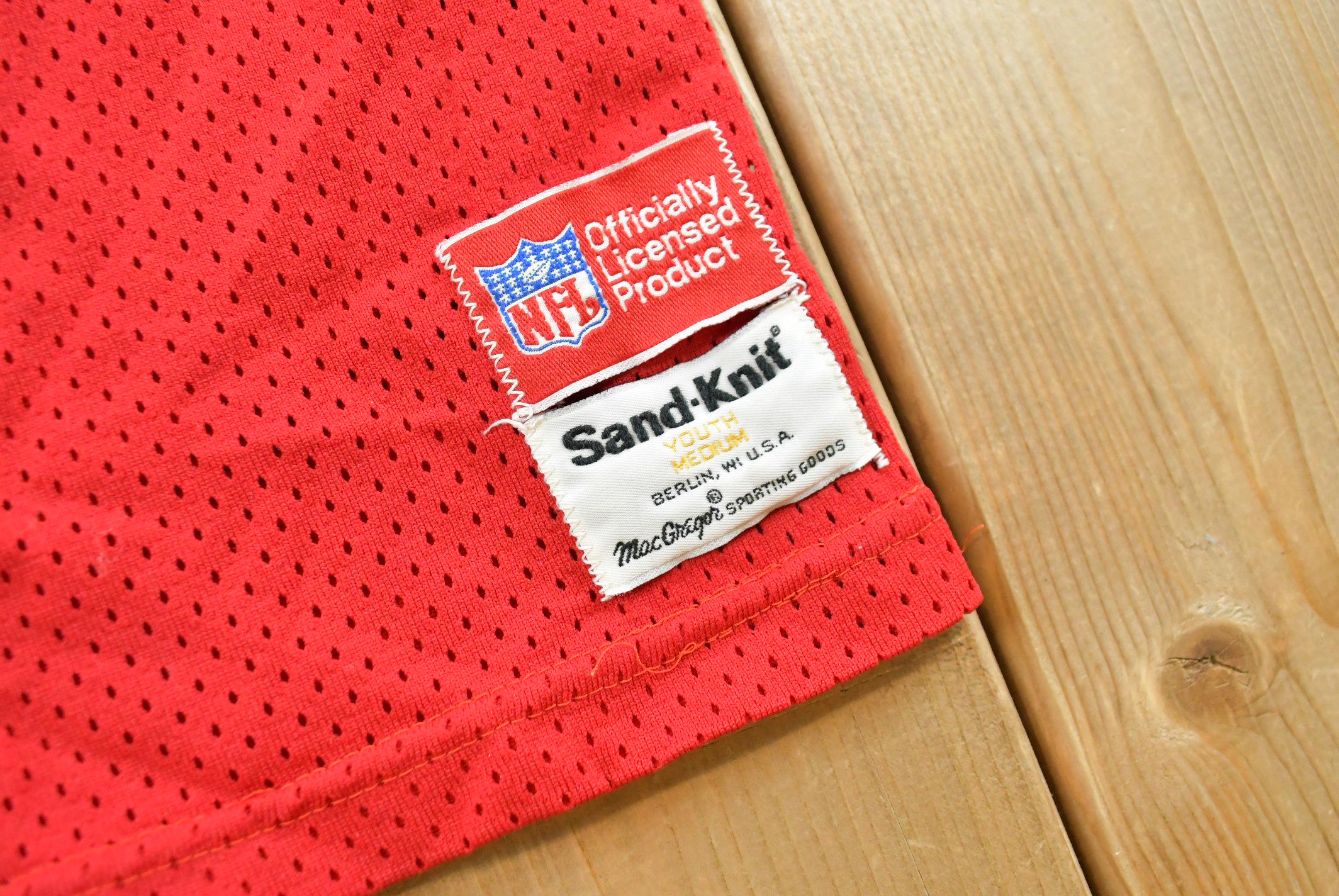 Vintage 1980s San Francisco 49ers Keith Fahnhorst Sand-Knit NFL Football Jersey Size XS