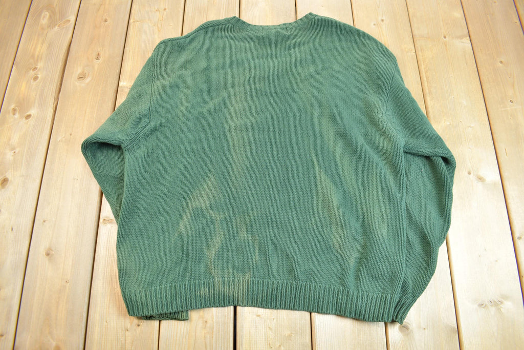 Vintage 1990s Eddie Bauer Knit V Neck Sweatshirt