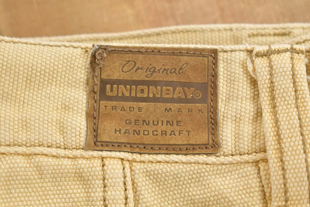 Vintage 1990s Union Bay Corduroy Pants Size 29 x 26  Distressed  Thrashed  Cream  American Vintage  Streetwear Fashion  Casual  Cords