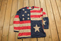 Vintage 1980s Quacker Factory American Flag Graphic Knitted Sweater