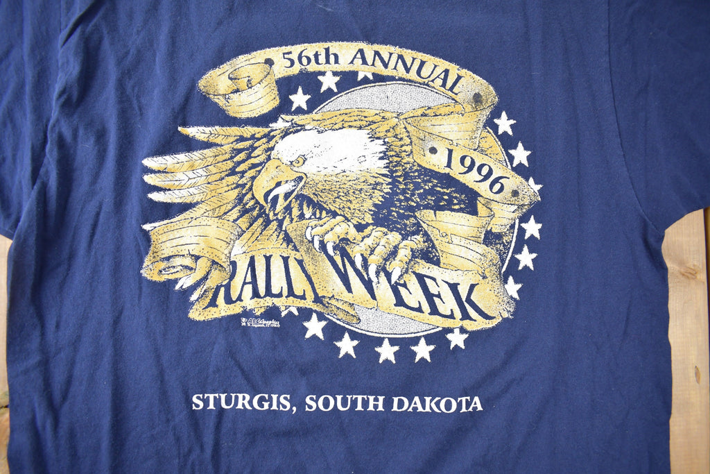 Vintage 1996 Rally Week Sturgis South Dakota Souvenir T Shirt Made In USA Size XL