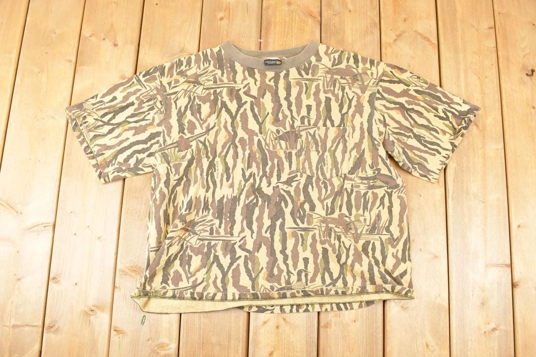 Vintage 1990s Rattlers Brand Ducks Unlimited AOP Camo T-Shirt Women's L