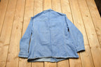 Vintage 1990s Blank Denim Button Up Shirt