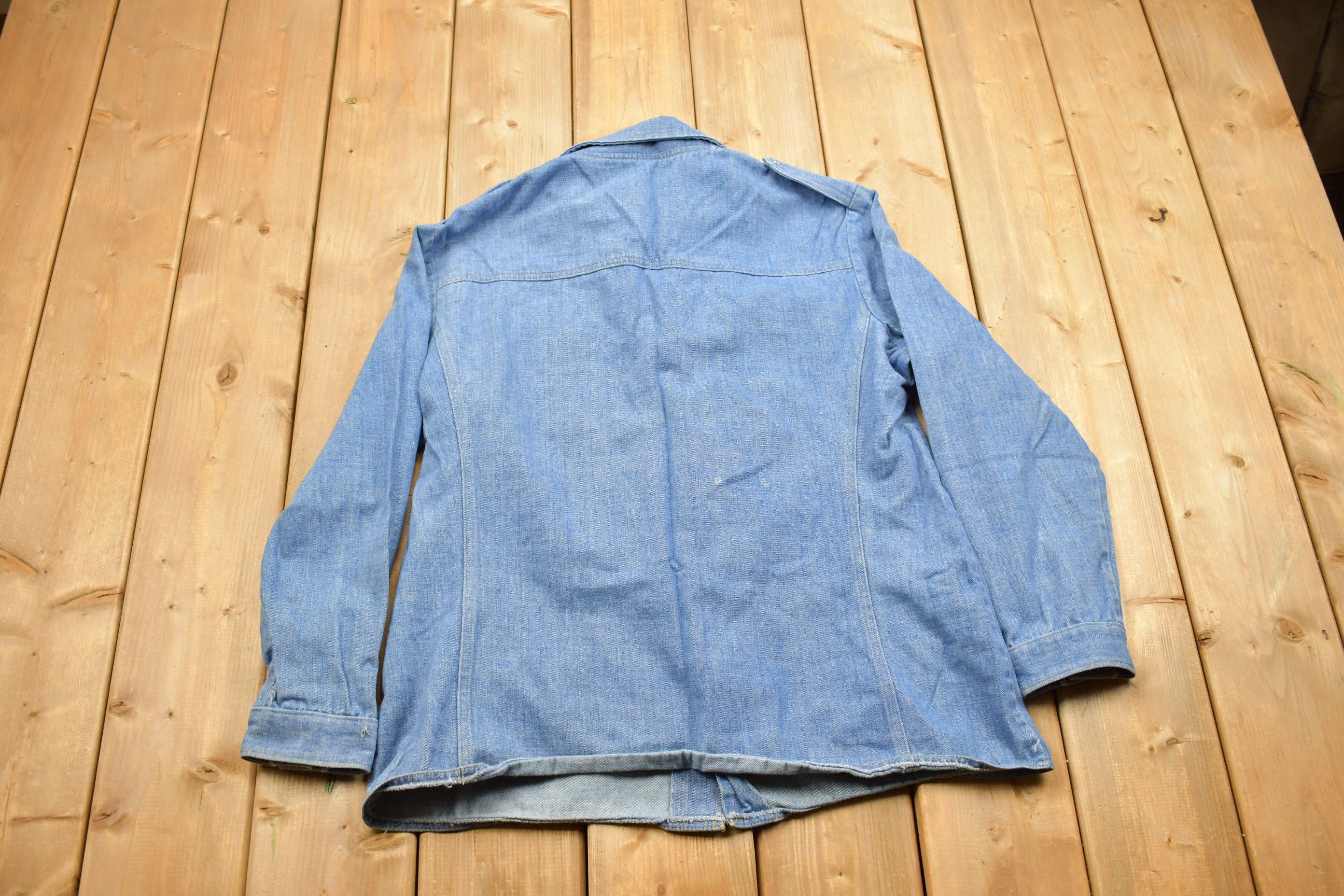 Vintage 1990s Blank Denim Button Up Shirt