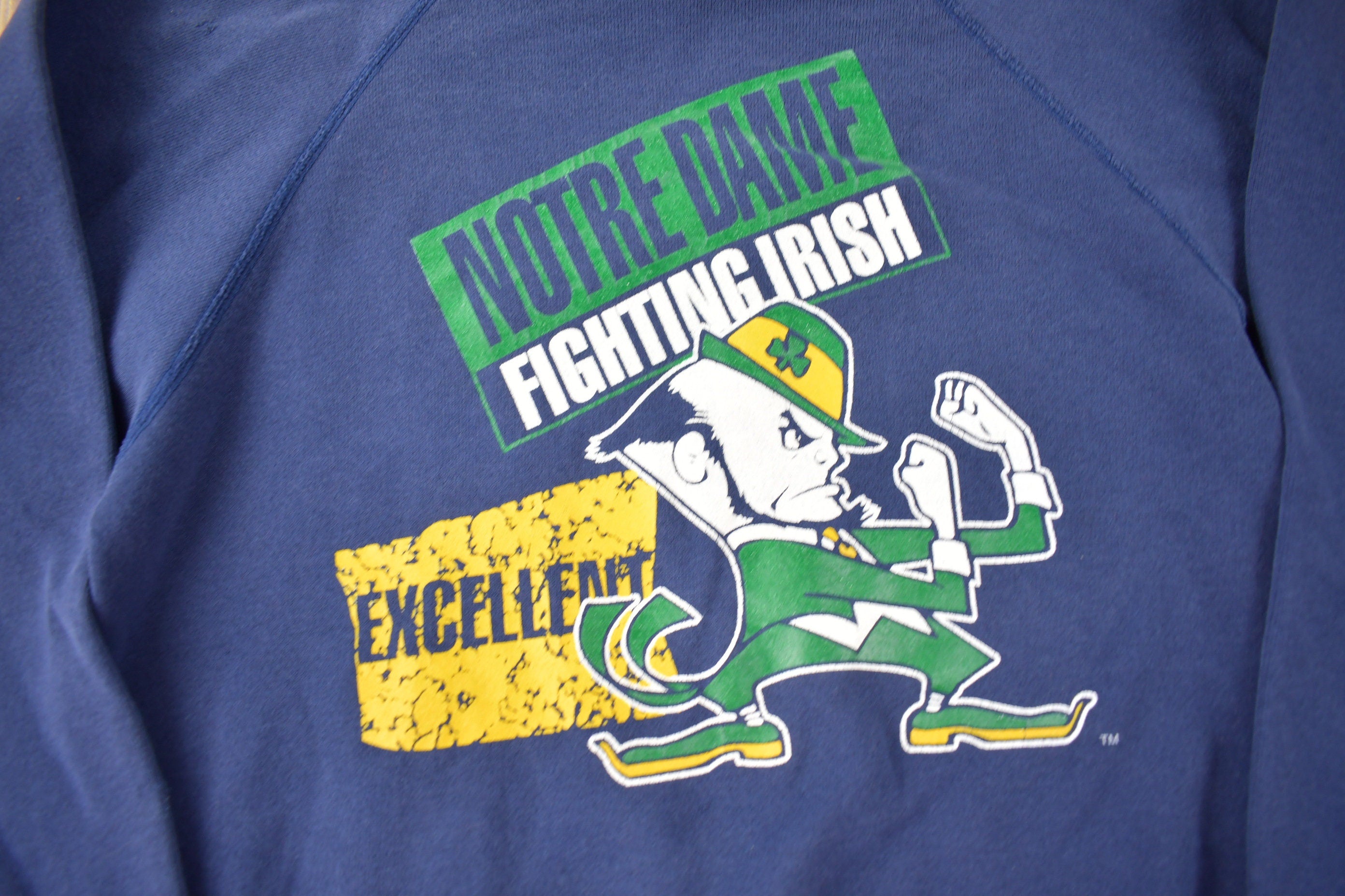 Vintage 1980s University Of Notre Dame Fighting Irish Collegiate Champion Crewneck Made In USA