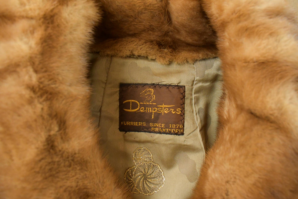 Vintage 1950s Dempsters Full Length Mink Fur Coat Women's Medium