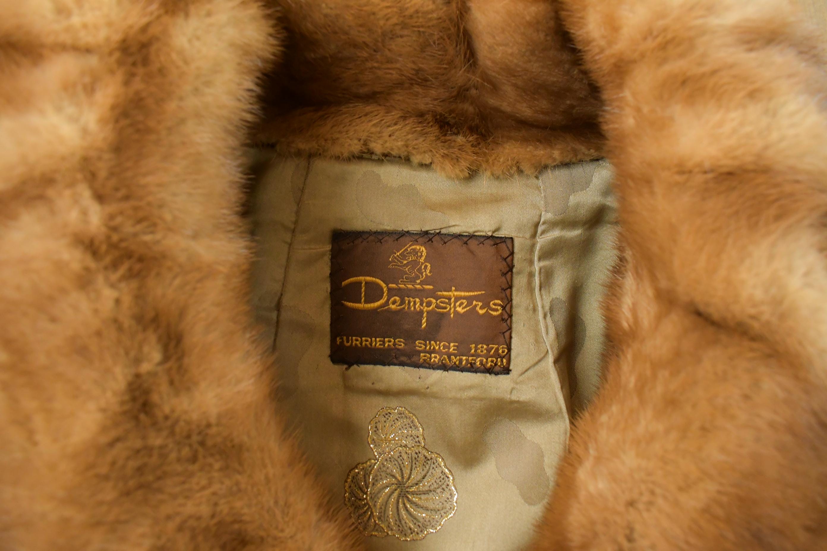 Vintage 1950s Dempsters Full Length Mink Fur Coat Women's Medium