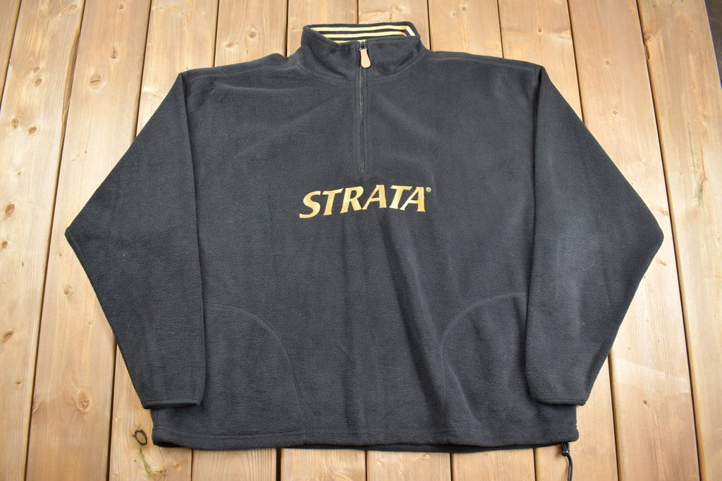 Vintage 1990s Strata Quarter Zip Fleece Sweater