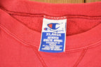 Vintage 1990s Champion Embroidered Cropped Sleeve Crewneck Sweatshirt Mens L
