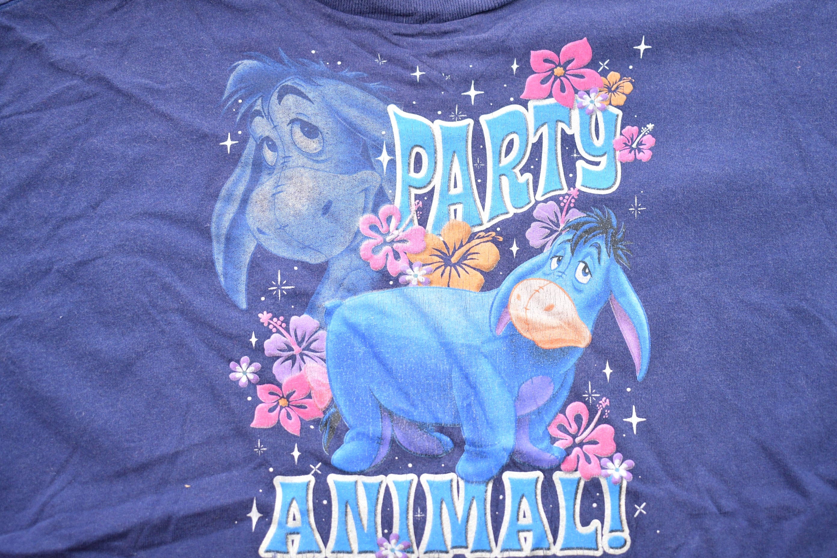 Vintage 1990s Disney Eeyore Party Animal Graphic T-Shirt  Graphic  80s  90s  Streetwear  Retro Style  Walt Disney World  90s Disney