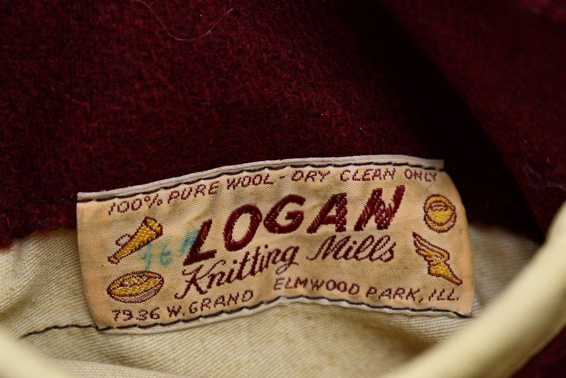 Vintage 1950s Distressed Benet Academy Letterman Varsity Jacket , True Vintage , John , Logan Knitting Mills , Made in USA , Bomber