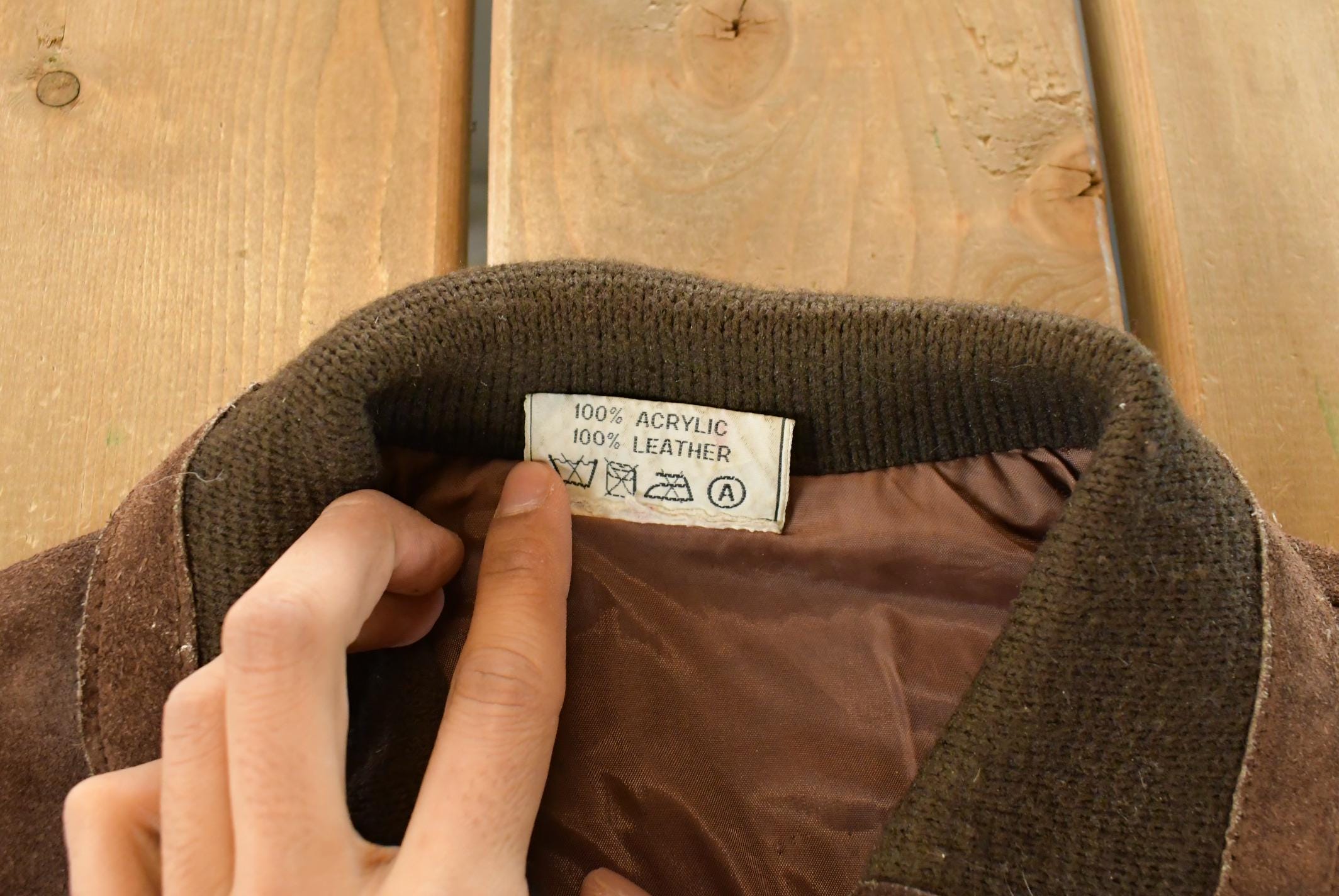 Vintage 1980s Kowa Knit Leather Suede Jacket Men's Medium