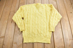Vintage 1980s St Michael Cable Knit V-Neck Sweater