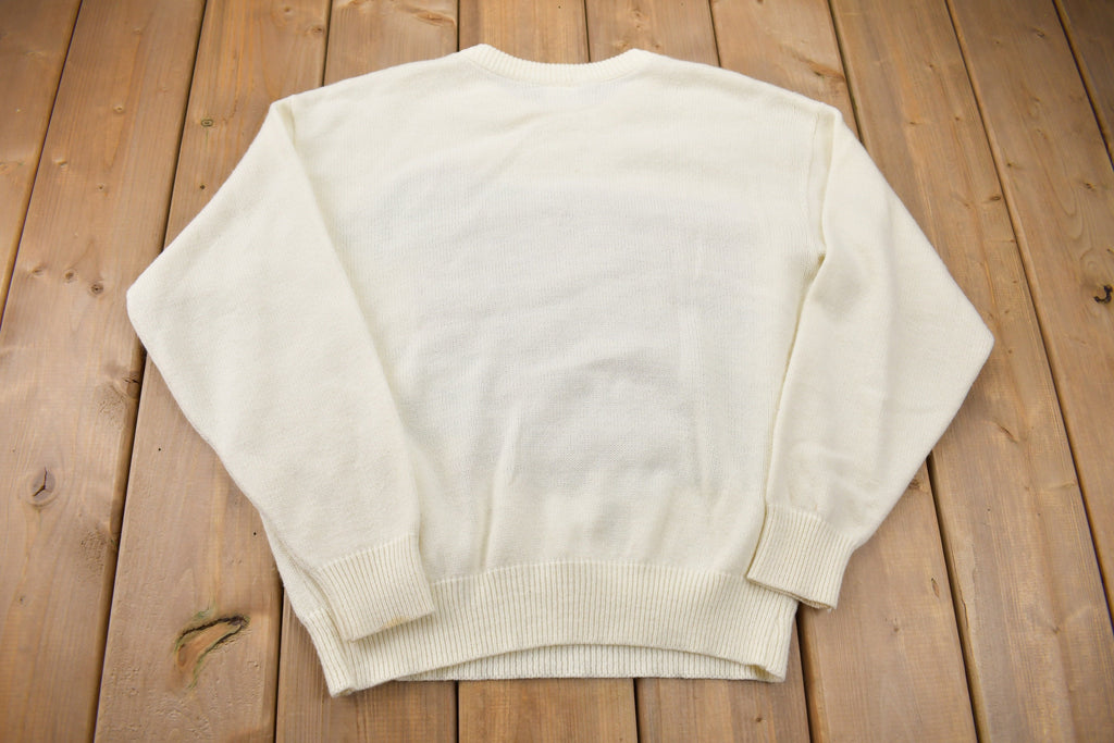 Vintage 1990s Southern Lady Flowers Tuba Knitted Sweater