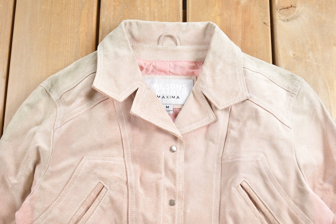 Vintage 1990s Wilsons Leather Maxima Pink Suede Jacket