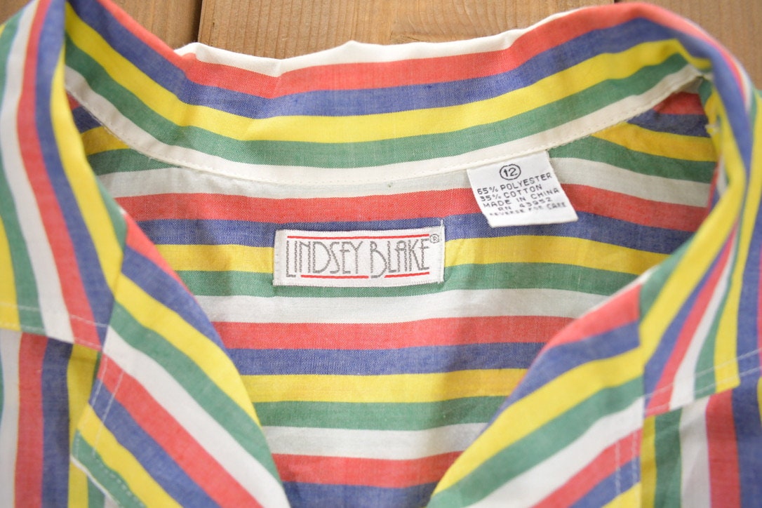 Vintage 1990s Lindsay Blake Colorful Button up