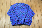 Vintage 1990s Contour Outdoors AOP Neon Abstract Pattern 90s Fleece Sweater