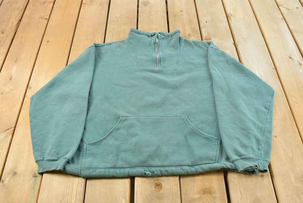 Vintage 1990s Levi's Blank Quarter Zip Sweatshirt Men's M / 90s Souvenir Sweater