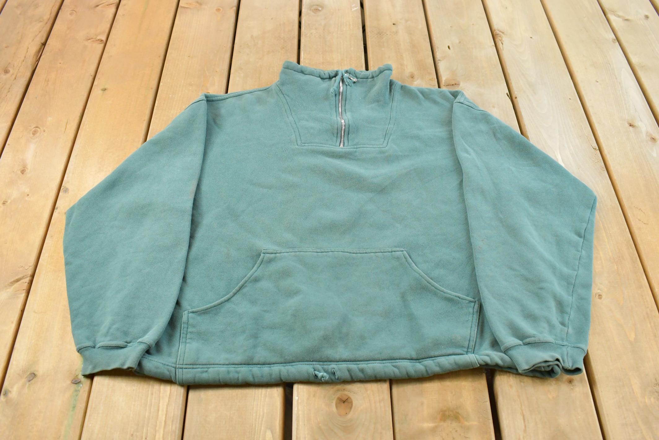 Vintage 1990s Levi's Blank Quarter Zip Sweatshirt Men's M / 90s Souvenir Sweater
