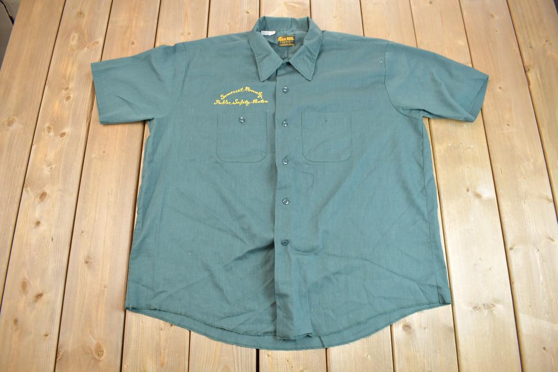 Vintage 1970s Somerset County Chain Stitched Work Shirt