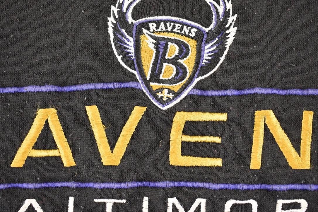 Vintage 1990s Logo 7 Baltimore Ravens Crewneck Sweatshirt Men's L XL / 90s NFL Football / Sportswear / Gridiron / Super Bowl