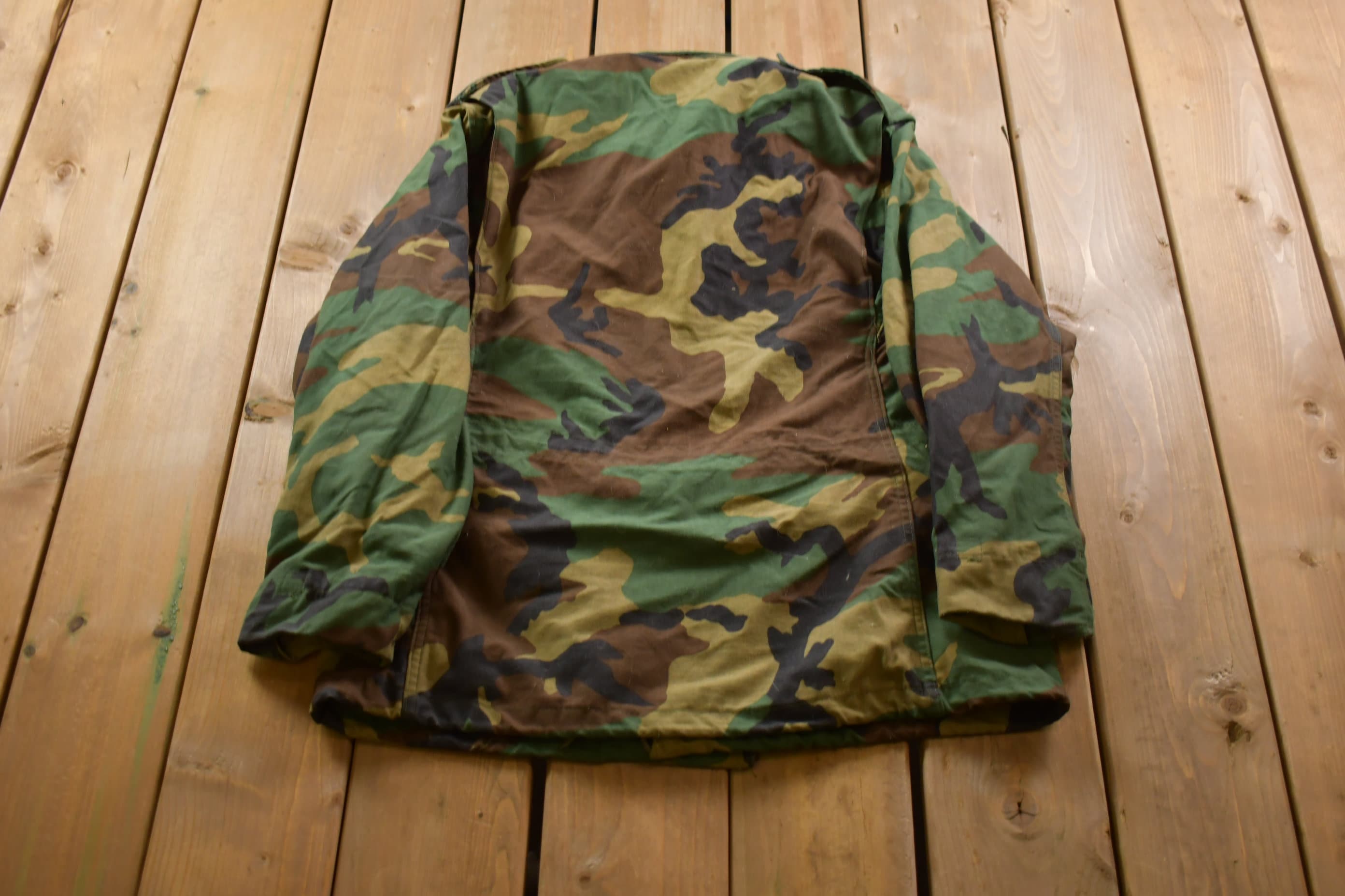 Vintage 1983 Woodland Camouflage Military Jacket