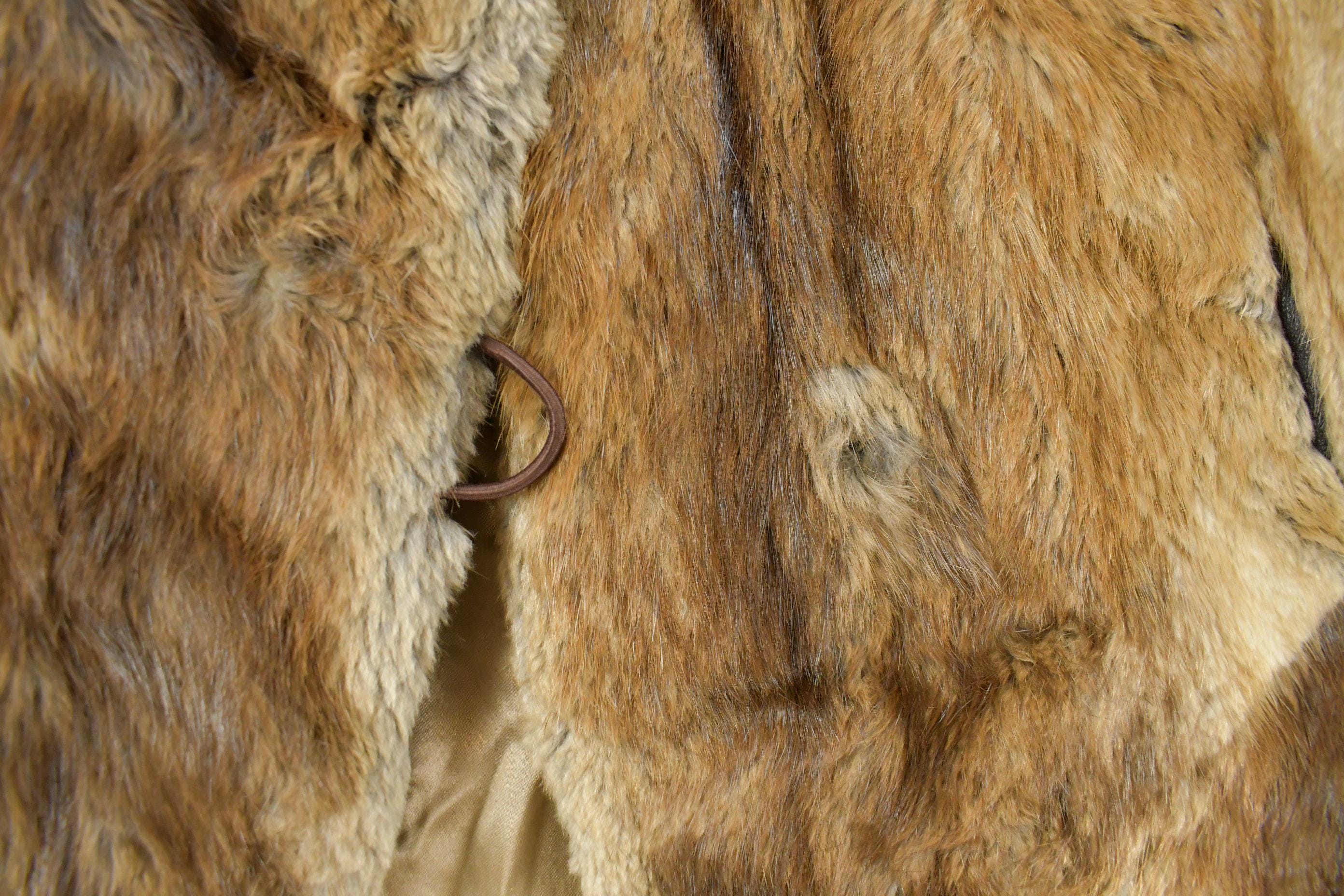 Vintage 1960s Henry Furs Rabbit Fur Full Length Coat Men's Small