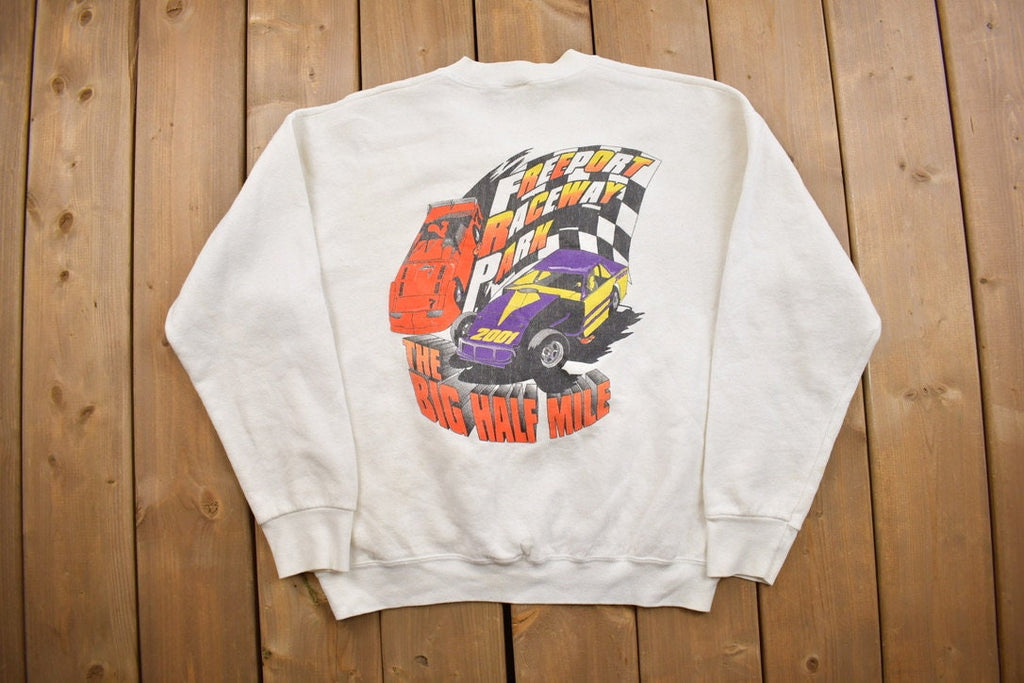 Vintage 2001 Race Car Graphic Crewneck Sweatshirt