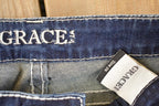 Vintage Deadstock Y2K Grace In LA Bedazzled Bootcut Low Rise Jeans Women's Size 26 x 32