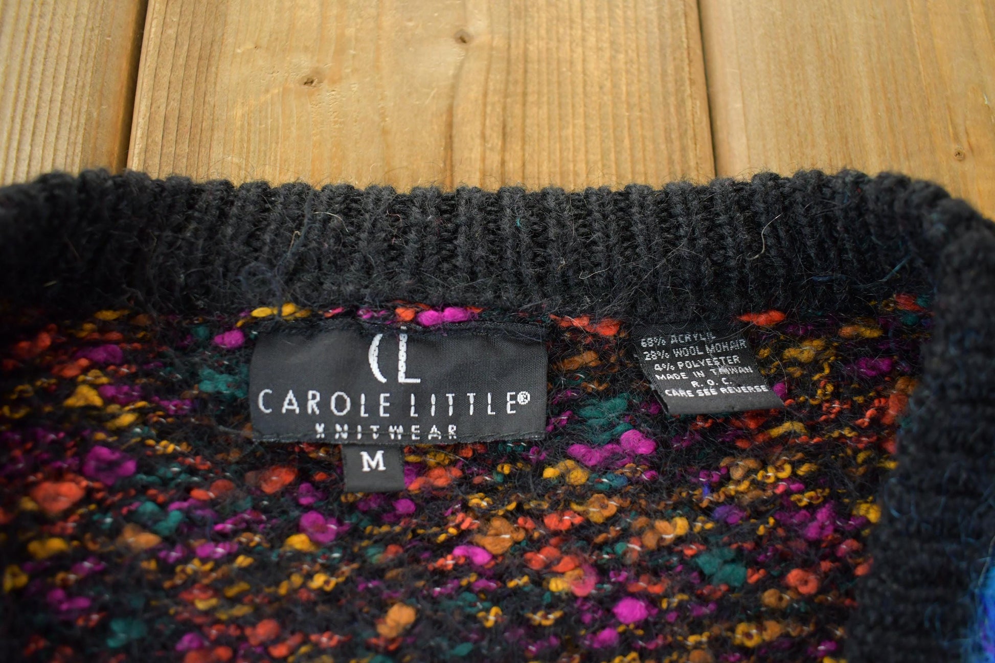 Vintage 1990s Carole Little Mohair Knit Cardigan Sweater