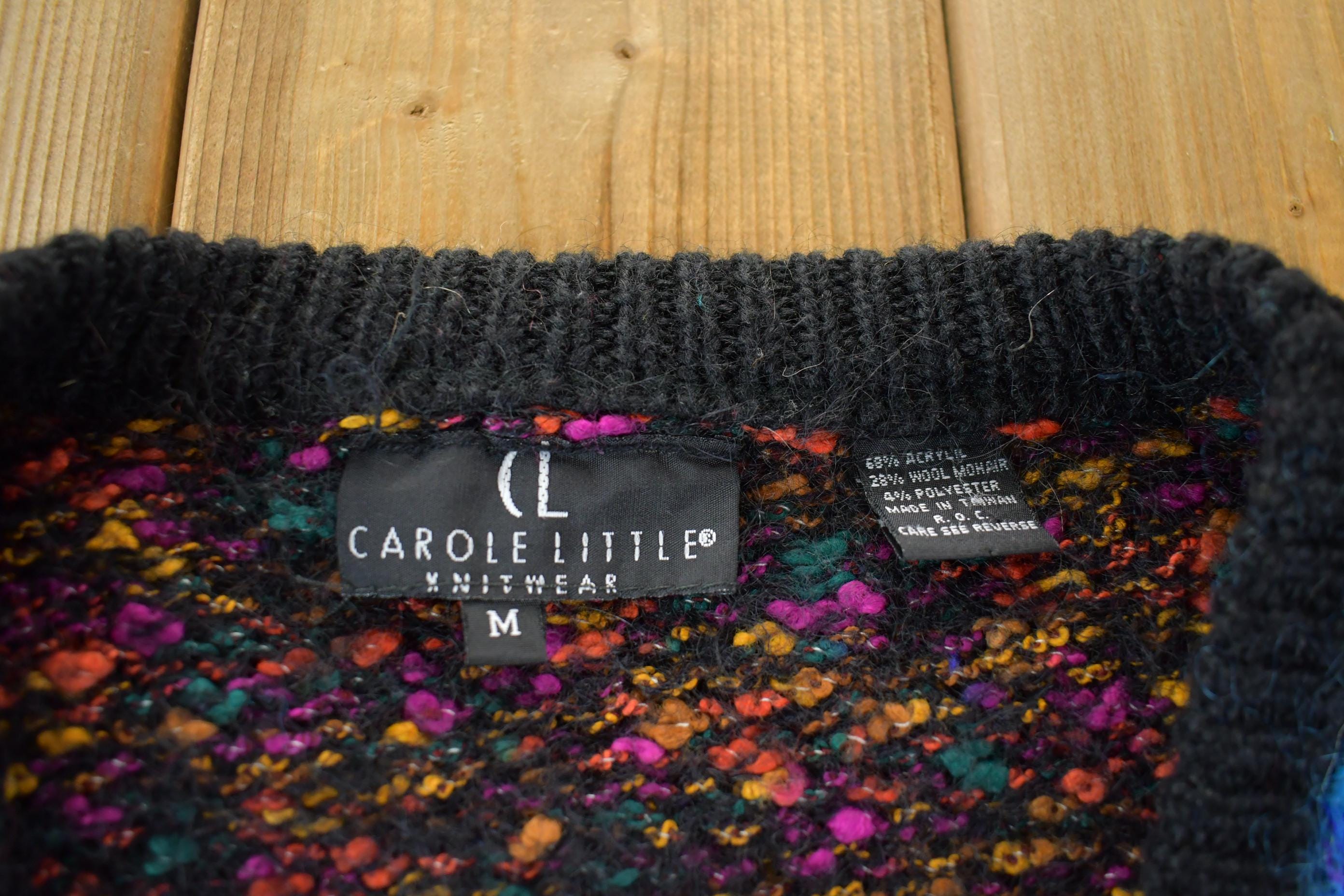Vintage 1990s Carole Little Mohair Knit Cardigan Sweater