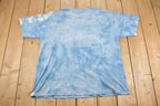 Vintage 1990s Siegfried & Roy White Tiger Paint Splattered Tie Dye Shirt